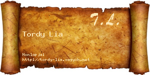 Tordy Lia névjegykártya